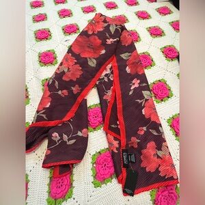 Jones New York Red and Pink Floral Scarf